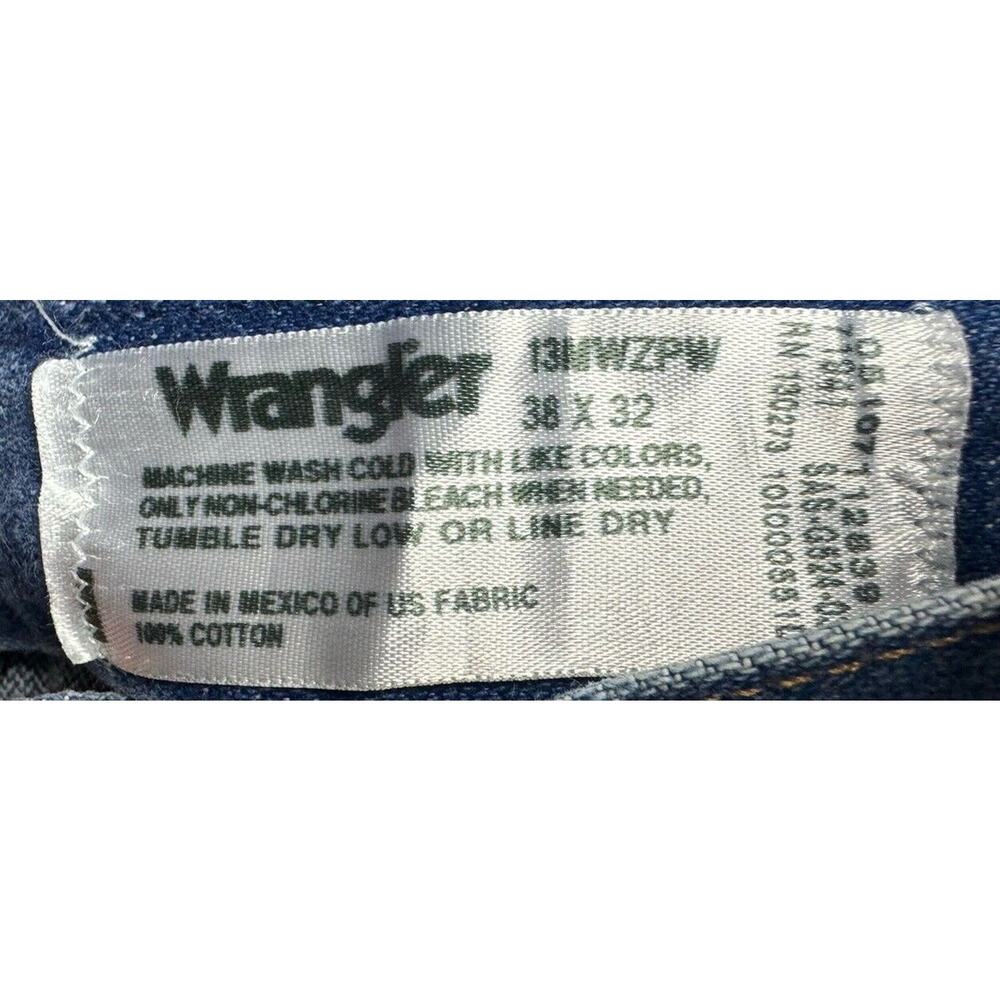 Wrangler Men's 13MWZ Regular Fit Straight Leg Western Blue Jeans - Size 38x30.5 - Picture 6 of 6